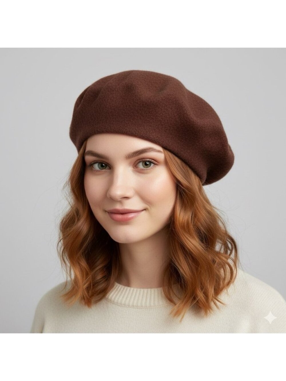 Brown Wool Beret - Small /Medium, Unisex